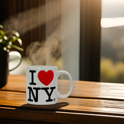 I LOVE NY Mug White Sunset