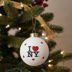 I LOVE NY Glitter Ornament