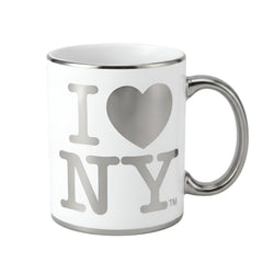 I LOVE NY Ceramic Mug, 11 Fluid Ounces, White Metallic