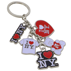 Metal I LOVE NY Key Chain 5 Charms