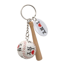 I LOVE NY Baseball Key Chain