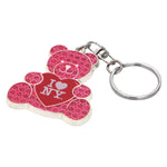 I LOVE NY Bear Key Chain Pink Gems