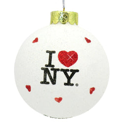 I LOVE NY Glitter Ornament