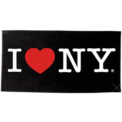 I LOVE NY Beach Towel - Black